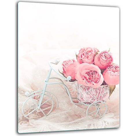 PIASTRA DI PROTEZIONE IN VETRO PER PIANO COTTURA A INDUZIONE 40x52 ROSE (1/5)