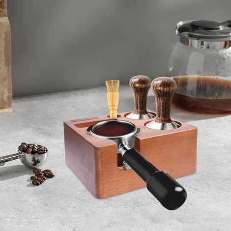 Espresso-Stampfstation, Tamper Station aus Holz 58mm Multifunktionale Kaffee Stopfstation Tamperstation - Barista Zubehör (1/5)