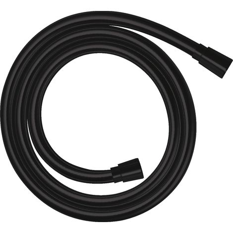 Hansgrohe – Flexible de douche 1,25 m noir mat – Revêtement synthétique facile à nettoyer – Écrou tournant anti-pliure – Filetage M 1/2"