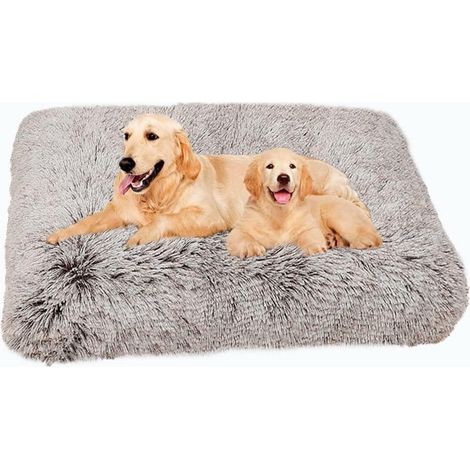 Lit pour chien moelleux 94x63cm, doux, lavable, pour chiens de taille moyenne à XXL, café