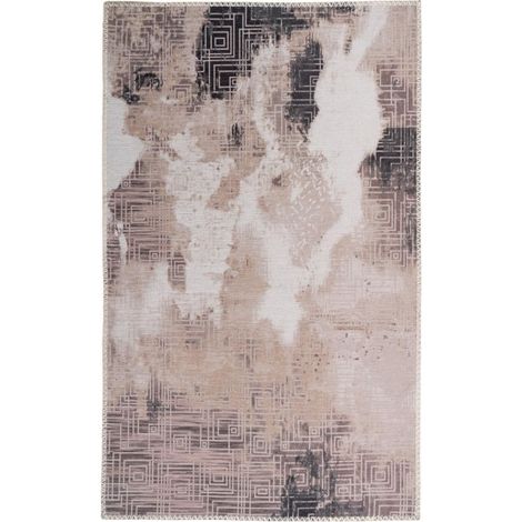 Tapis Tissé Imprimé Vintage "Prayer II" Crème 160 x 230 cm (1/4)