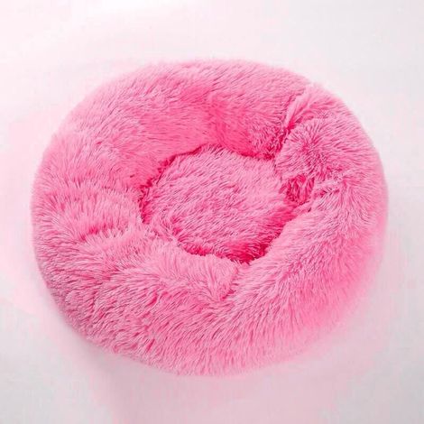 Rundes Haustierbett aus weichem Fleece, Decke, Schlafbett für Katzen und Welpen, Rosa – 50 cm (1/4)