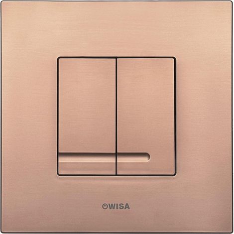 Wisa XS Plaque de commande - carrée - 16x16x1 - double chasse - plastique - cuivre brossé