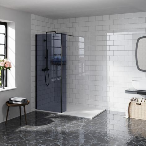 Aquariss 700mm Grey Glass Screen Panel+300 Return Panel Black (1/5)