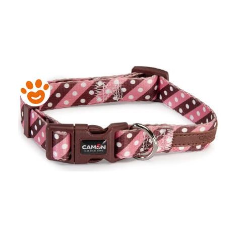 Camon Dog Collare Regolabile Twill Dot Pink (20x360 mm) - Confezione 1 Pezzo - Accessori