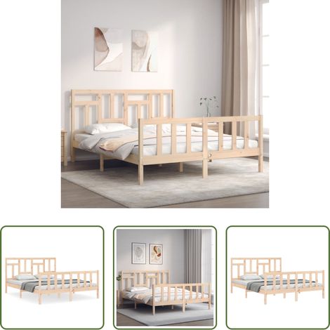 Cadre de lit - Cadre de lit sans matelas 160x200 cm bois massif de pin (1/5)