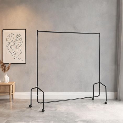 Porte-manteau noir en métal 180 x 60 x 170 cm (1/5)