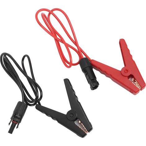 2PCS Pince Batterie Solaire 12AWG Câble Extension Débranchement Rapide Crochet Chargeur pour Panneau Solaire Auto Moto (1/5)