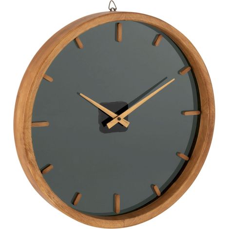 Horloge murale Rowland en Verre - Brun, ébène (1/4)