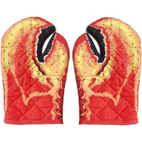 Gants de cuisine en coton avec doublure résistante à la chaleur, gants épais pour la cuisine, le barbecue, le micro-ondes (1/5)