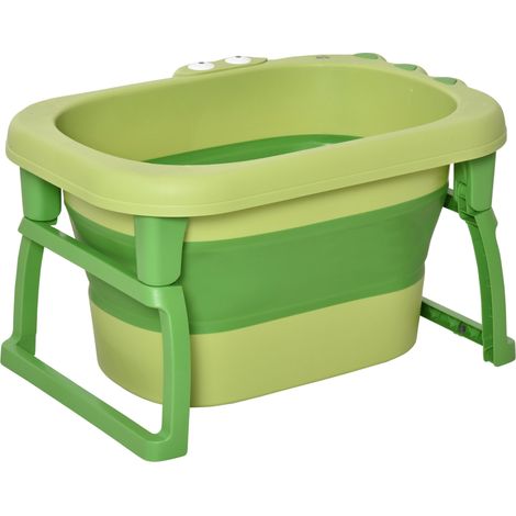 Vaschetta Bagnetto per Bambini 75,3x55,4x43 cm Antiscivolo Pieghevole Verde