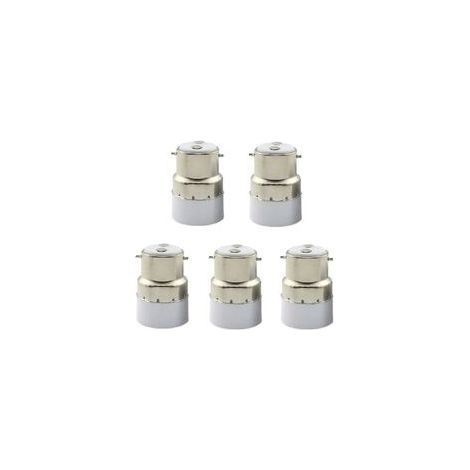 Paquete de 5 convertidores de casquillo de bombilla B22 a E14, adaptador de base B22 a soporte de lámpara estándar E14 (1/5)