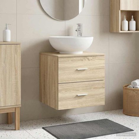 Vanidad con Lavabo de Pared Roble 49,5 x 44,5 x 66,5 cm
