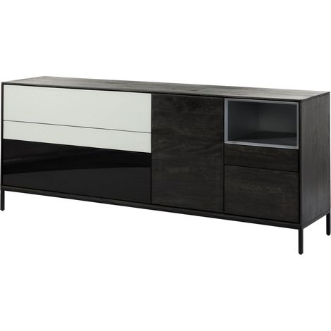 CHICAGO 205 Credenza in legno di mango - oliato / antracite 200x45x85