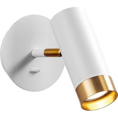Applique murale/lampe de lecture de style industriel rétro, applique murale LED E27 5W réglable avec interrupteur, spot mural intérieur (blanc). (1/5)