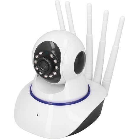 Caméra de surveillance HD 1080p avec vision nocturne infrarouge, angle réglable à 360°, caméra de sécurité CCTV sans fil compatible Wi-Fi (1/5)
