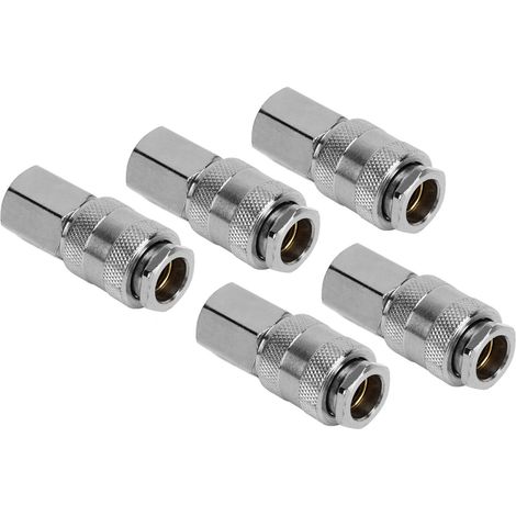 Embout rapide femelle 1/4 NPT pour outillage pneumatique, lot de 5, étanche et durable, filetage femelle, connexion fiable pour voiture et atelier (1/5)