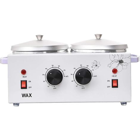 Chauffe Cire, Chauffe Pot pour épilation, Double Pots, Appareil de Cire Chaude, Température Réglable, Wax Warmer Heater, Réchauffeur de Pot de Cire (1/5)