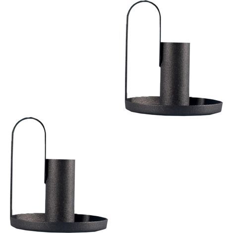 2-teiliges Kerzenhalter-Set aus Metall, Kerzenständer, Schreibtischdeko, Halloween-Deko, Spitzkerzen, Wanddekoration, kleiner Kerzenständer aus Eisen, dekorativer Kandelaber (1/5)