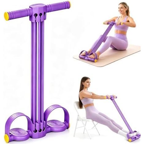 Resistance bands with handle, upgraded 6-tube resistance band, manual training, home abdominal exerciser, multifunctional resistance bands for stomach, waist, and arms (1/5)
