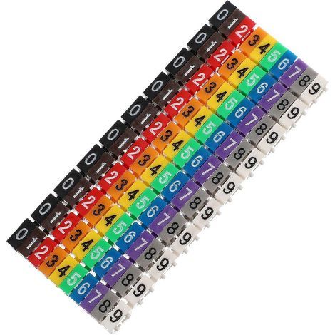 100 mehrfarbige Etiketten für Kabel, zur Kennzeichnung und Identifizierung von Leitungen – 1,2 x 1 cm (1/4)