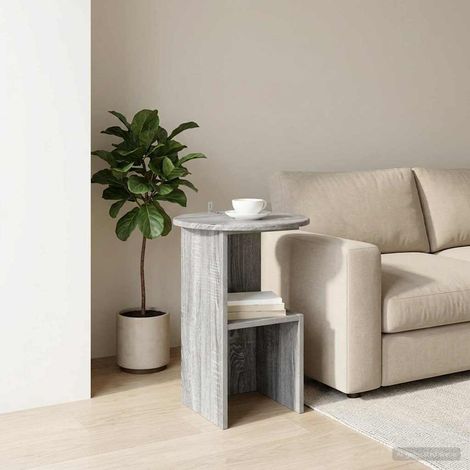 Mesa lateral Gris Ø 39,5 x 55 cm Madera de Ingeniería