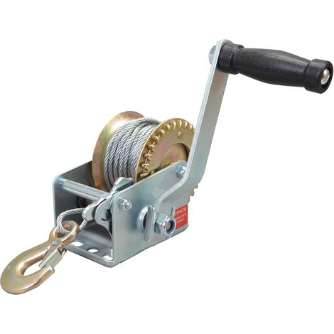 Treuil à manivelle, d'une capacité de charge de 272,2 kg, équipé d'un câble en acier de 8 mètres. (1/5)