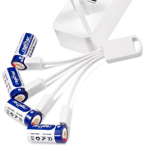 Lot de 4 Batteries Rechargeables 850mAh compatibles avec 3V Batterie au Lithium avec Chargeur (1/5)