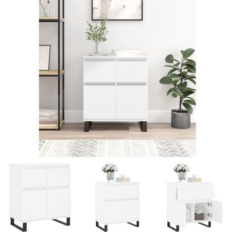 Stauraum - vidaXL Sideboard Weiß 60x35x70 cm Holzwerkstoff - Deko (1/5)