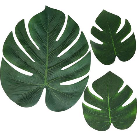 60 feuilles de palmier artificielles en tissu de soie, souples et pliables, décoratives pour une fête (1/5)