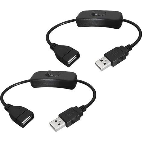 2-teiliges USB-Kabel (Stecker auf Buchse) mit Ein-/Ausschalter, integrierter USB-Verlängerungsschalter für Dashcam, LED-Schreibtischlampe, USB-Ventilator, LED-Streifen (1/5)
