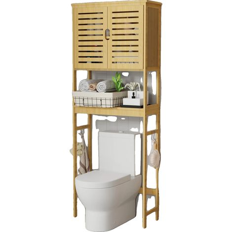 Bambuslagerregal, 3-stufiges Design, umweltfreundliche Konstruktion, Naturholz (1/2)