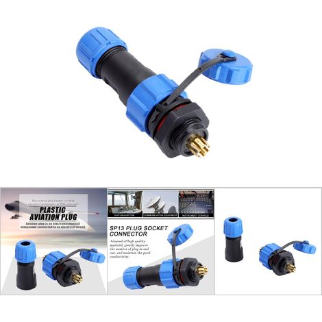 Connecteur Étanche IP67 SP13 9 Broches Prise Femelle Plastique pour Câblage Industriel (1/5)
