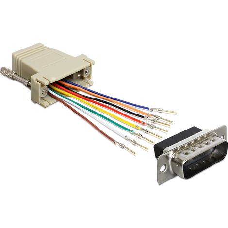 Delock adapter sub-d 15 pin male rj45 female assembly kit