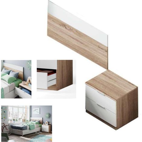 KIT TESTIERA LETTO SING + COMODINO BIAN ARTIK ROV (1/2)