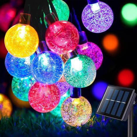 Outdoor Solar Fairy Lights, 7m/24 ft 50LEDs Outdoor Fairy Lights, 8 Modes IP65 Waterproof Solar Outdoor Fairy Lights for Garden, Wedding, Party, Yard, Decoration (Multicolor) (1/4)