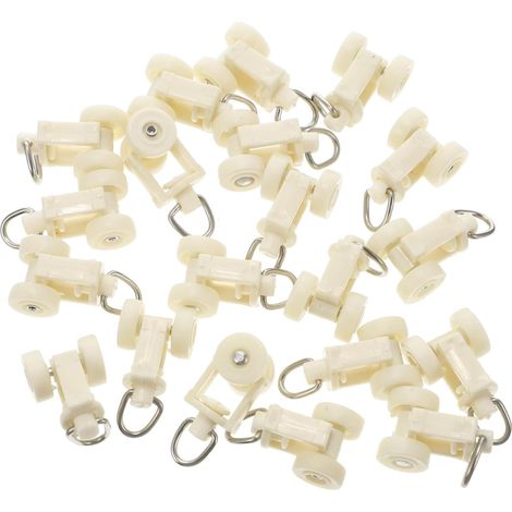 20 Pièces Accessoires pour Rideaux D'intérieur Roue Coulissante en Plastique Poulie de Guidage pour Rideau de Maison Facile à Installer Solide pour Chambres et Portes Coulissantes (1/5)
