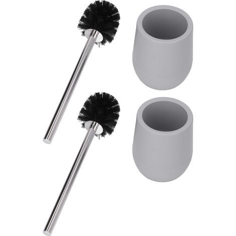 Kreatives nordisches Toiletten-Set: Toilettenbürste mit Sockel und Halterung, grau (2er-Set) (1/5)