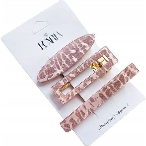Ecarla Pink Haarspangen-Set, 3-teilig, SP217