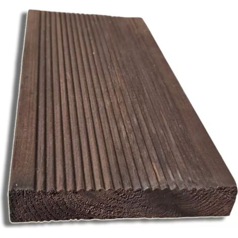 Pavimento in Legno Antiscivolo da 14,5x2,7 cm, 5pz da 200 cm, colore Wenge (1/3)