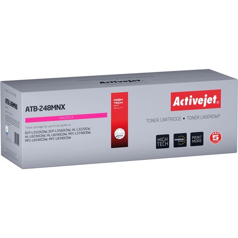 Activejet ATB-248MNX Toner para impresoras Brother Recambio Brother TN248XLM Supreme 2.300 páginas violeta)