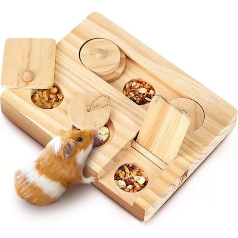 Distributeur de nourriture pour hamster, marron, 18 x 13,5 cm, 1 distributeur de friandises Jouet interactif amusant pour la recherche de nourriture (1/5)