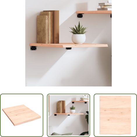 Wandregal Eiche -  Wandregal 40x50x2 cm Massivholz Eiche Unbehandelt (1/5)