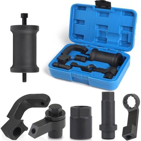 6-piece Diesel Injector Extractor Tool Compatible with Audi VW VAG 1.6 2.0 TDI Engine Replaces T10402 T10415 with Sliding Hammer and 5 Adapters (1/4)