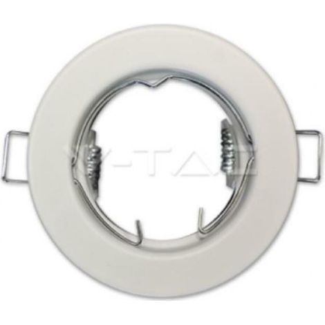 Portalámparas LED empotrable redondo V-TAC GU10 blanco (caja de 2 unidades)