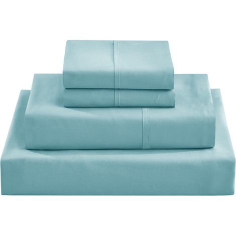 Juego de ropa de cama de lujo Casa Platino de 4 piezas, algodón egipcio, 1000 hilos, para cama king size - Azul francés