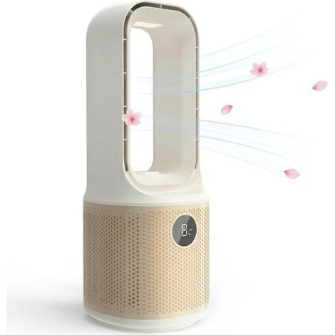 Ventilador de mesa sin aspas de 34,3 cm (13,5 pulgadas),recargable por USB,9 velocidades,luz nocturna LED,oscilación de 60°,ideal para el hogar (1/5)