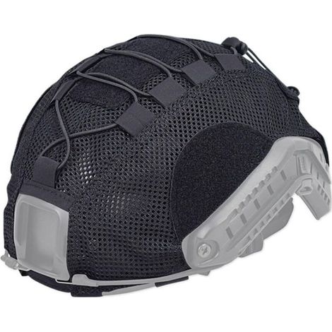 Housse de casque tactique, légère et respirante en maille avec crochet et boucle + boucles en nylon + cordon anti-chocs pour casque (1/5)