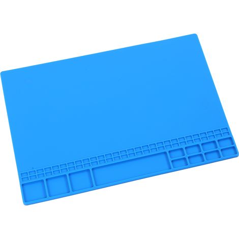 Tapis de soudure en silicone résistant à la chaleur pour la réparation et la maintenance de composants électroniques, et tapis isolant, bleu foncé (1/5)