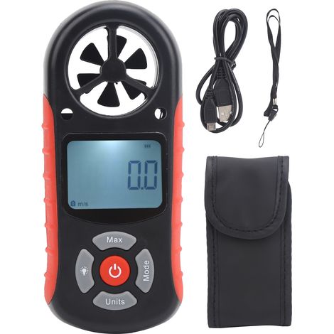 TL-303 Anémomètre Numérique LCD 8-en-1 : Mesure de Vitesse du Vent, Température, Humidité, Altitude